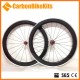 700C 60x23mm Cerchio Clincher in Carbonio con Superficie Frenante in Lega per Bicicletta da Strada